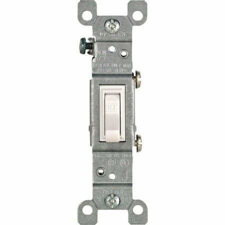LEVITON Residential Grade 15 Amp Toggle Single Pole Switch, White 208-02651-02W